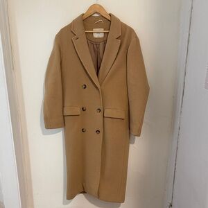 Wilfred Camel Double-Breasted Trench Coat